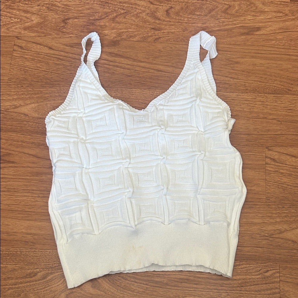 Elegant White Textured Women's Top